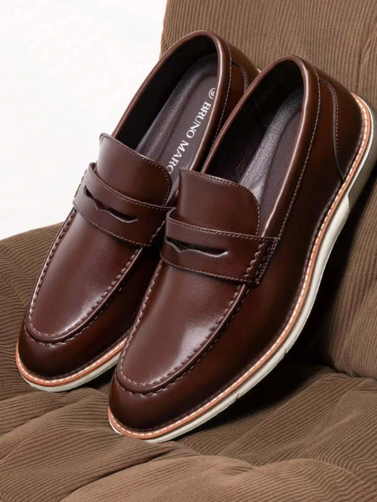 Men's Classic Penny Loafer Dress Slip-On Shoes With Comfortable Fit And Long-Lasting Vegan Leather