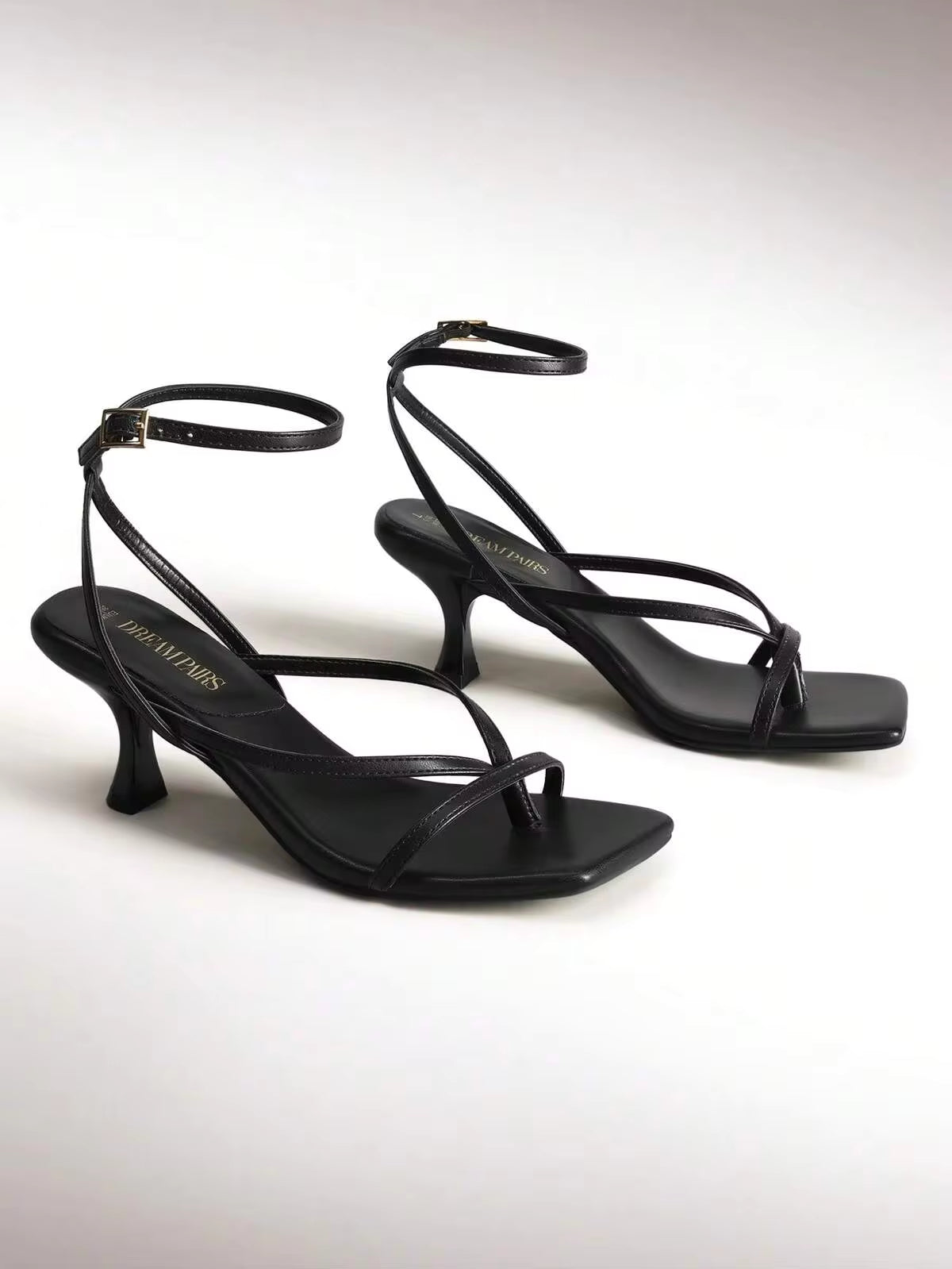 Women Kitten Heel Ankle Strap Thong Heeled Sandals, Fashion Open Toe Low Heel Summer Sandals For Casual Wearing And Wedding Party Formal Occasion