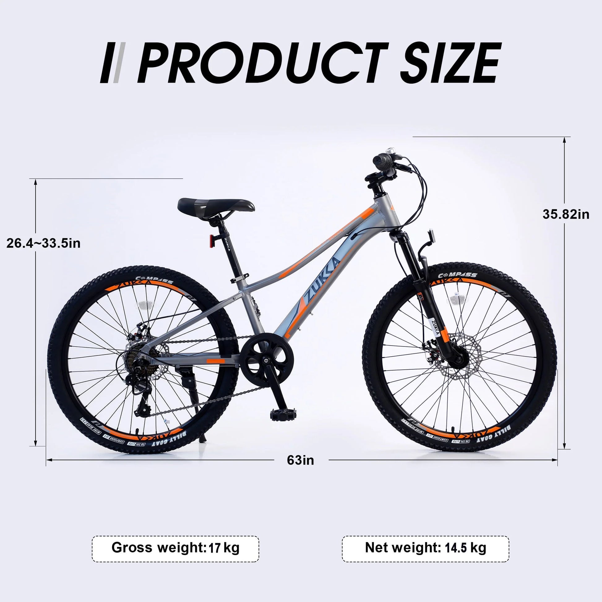 Meghna 24 in Mountain Bike Aluminum Alloy Frame 7 Speed Bicycle for Unisex Students