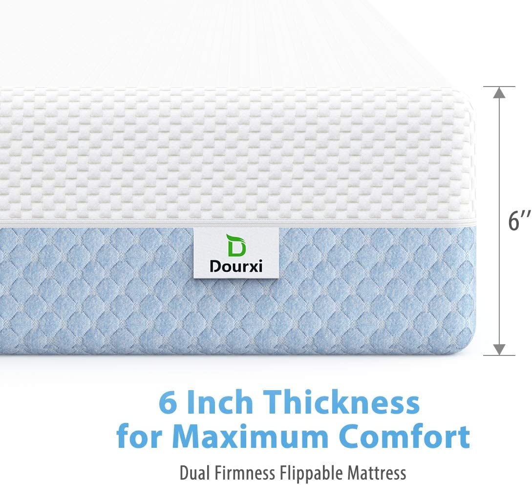 Dual Sided Crib and Toddler Mattress. 6 inch 2-in-1 Foam Baby Mattress for Standard Full Size Crib. with Removable Washable Cover