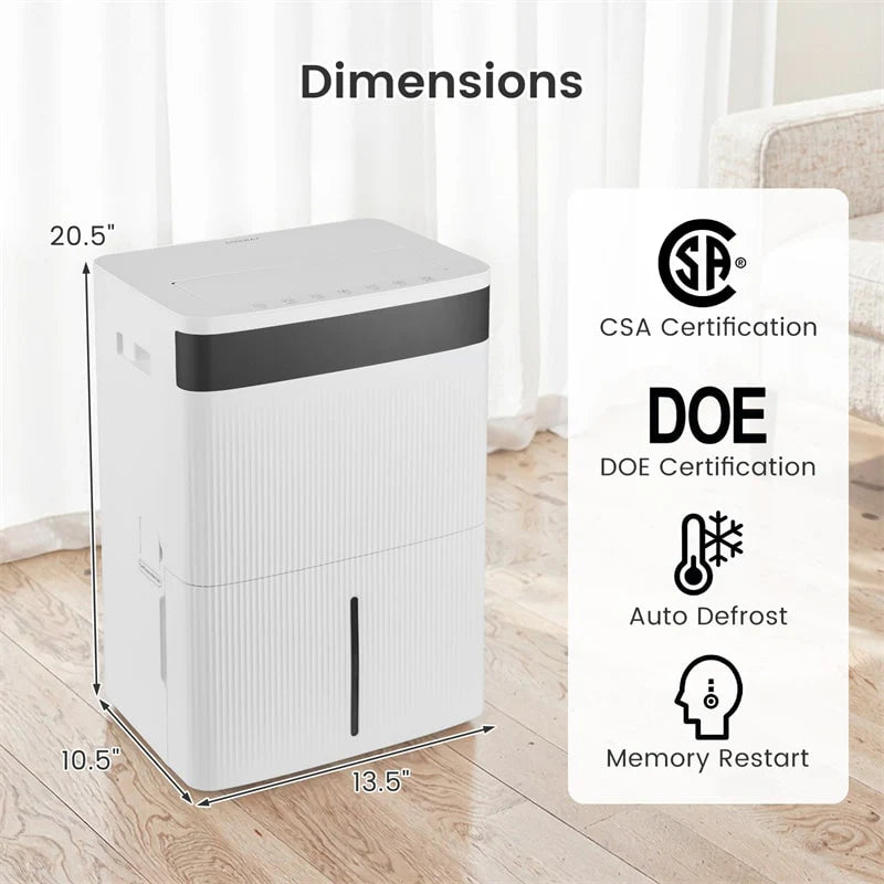 74 Pints Dehumidifier for Home & Basement, 4500 Sq.Ft Portable Dehumidifier with Drain Hose, 24H Timer, 3-Color Indicator, Auto Defrost for Bathroom